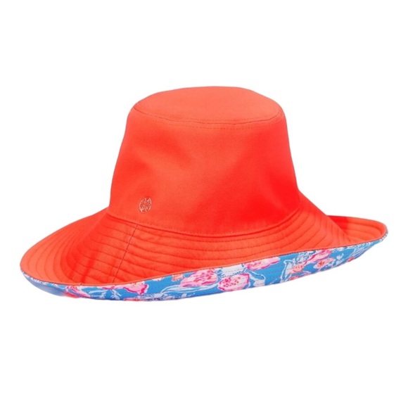 NWT Lilly Pulitzer Reversible UPF 50 Canvas Sun Hat Bahamian Rhapsody - Picture 2 of 5
